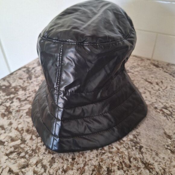 ANTHROPOLOGIE | Black Faux Leather Bucket Hat  one size - Picture 3 of 8